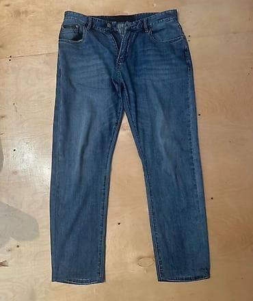 qara şalvar: Klassik mavi rəngdə kişi cins şalvarı - Kəsim: Düz (straight-leg) — 1