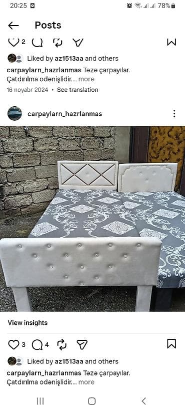 kreditle oboylar: Yeni, Təknəfərlik çarpayı, Bazasız, Matrassız, Siyirməsiz, Azərbaycan — 10