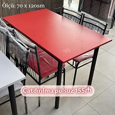 Restoran, kafe, bağ, mətbəx və s üçün masa destleri Masa + 4 Stul 155 — 1