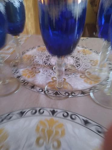 qab qacax: Qədəhlər, rəng - Göy, Şüşə, 6 ədədli dəst — 3