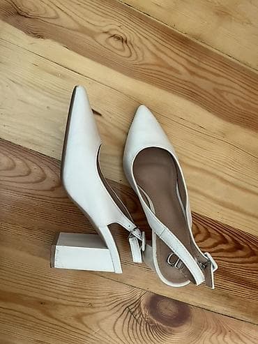 женские босоножки на широкую ногу: Ağ rəngli qadın ayaqqabısı – slingback model -1 dəfə istifadə — 1