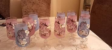 Qədəhlər, rəng - Mavi, Şüşə, 6 ədədli dəst