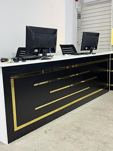 Ofis üçün qəbul masası/L-forma iş masası dəsti - Dizayn: L-formalı — 2