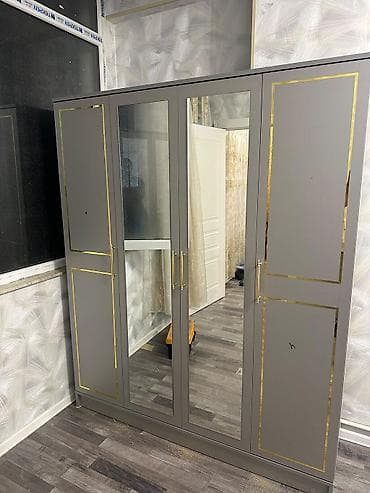 Yeni, 4 qapılı, Güzgülü, Boz, Açılan, Düz dolab — 3