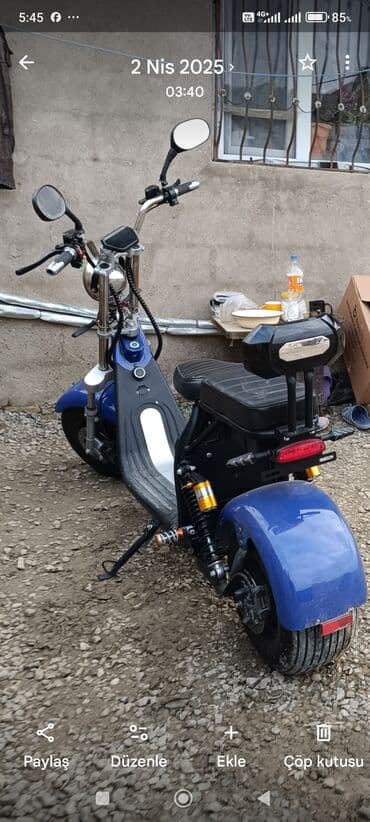 diskiler: Elektrik Beyk Mopet tipli – citycoco tipli,iki tekerli - Rəng: mavi — 2