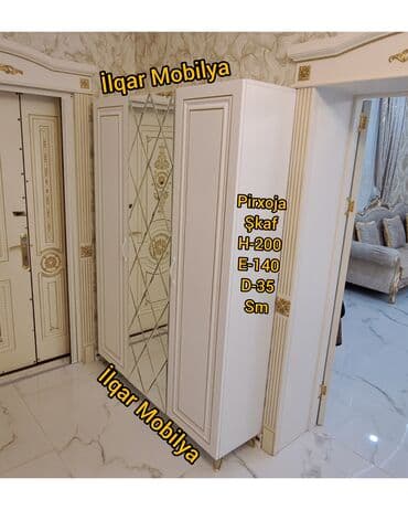 шкаф купе с подсветкой: Düz dolab, Dəhliz üçün, Açılan, Quraşdırıla bilən, 3 qapılı — 3
