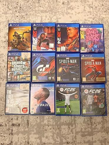 PS4 oyunları kolleksiyası – qutulu disk versiyaları Paketdə olan