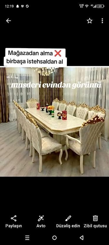 Qonaq otağı üçün, Yeni, 12 stul lalafo.az -da Qonaq otağı üçün, Yeni, 12 stul