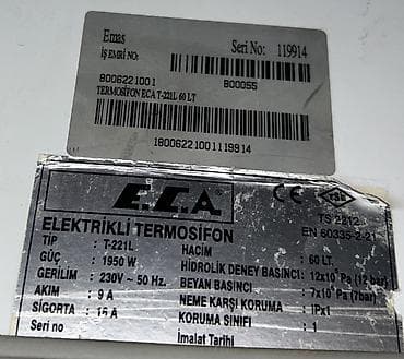 aristonlar: Ariston 60 l, İşlənmiş, Ünvandan götürmə — 7