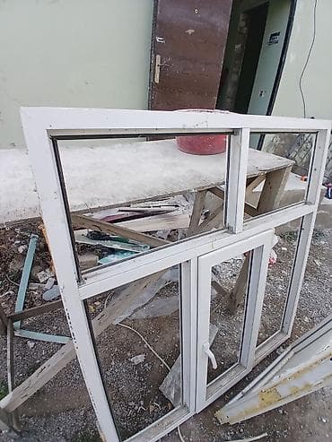 qapı pəncərə: 2×80plastik qapı pəncərə 140×150 cütü 120 aze şüşələri yadı həbirşeyi — 2