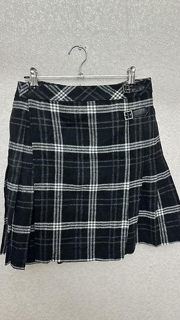 Qara-boz ağ zolaqlı tartan naxışlı ətək (Yessica) - Stil: Şotland — 1