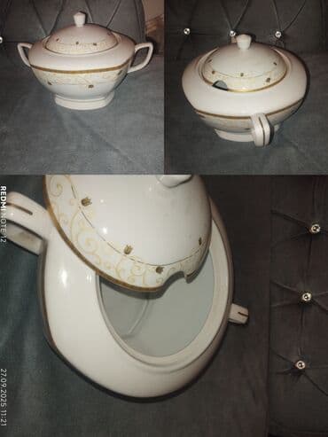 aş buludu: Boşqablar, rəng - Ağ, Keramika, Almaniya — 4