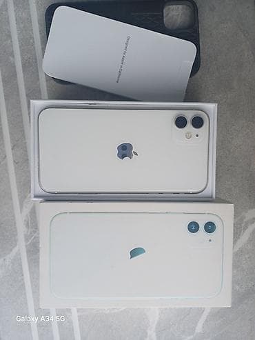 IPhone 11, 64 GB, Ağ, Face ID, Simsiz şarj, Sənədlərlə