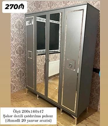 4 qapılı dolab yep yeni 270 AZN rəng seçimi var çatdırılma var