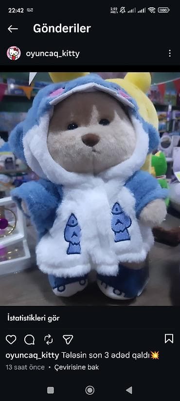 usaq konverti instagram: Plyuş oyuncaq ayı – geyim dəstli - Yumşaq, toxunuşa xoş plyuş — 2