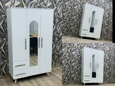 paltar işkafı: Yeni, Açılan, 3 qapılı Düz dolab, Qarderob, paltar dolabı — 4