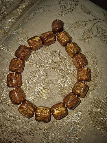 kehraba tesbeh satisi: Təsbeh / Bilərzik – qəhvəyi-qızılı naxışlı muncuqlardan - Material — 2