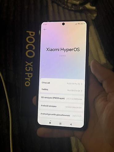 pocophone f3: Poco X5 Pro 5G, 256 GB, rəng - Qara, Barmaq izi — 4