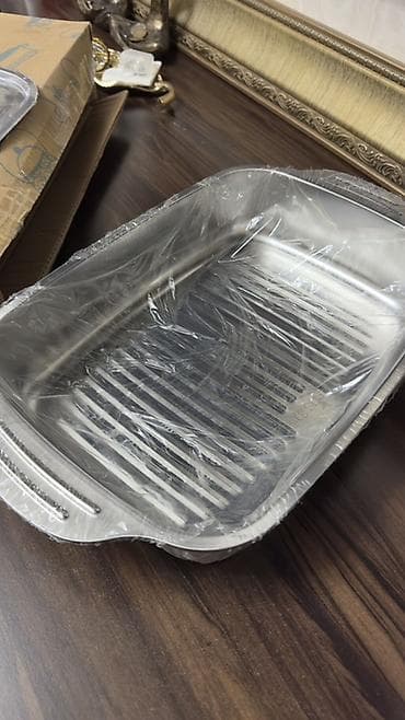 dibcek qablari: Paslanmayan poladdan qapaqlı qril/bişirmə sinisi - Material: yüksək — 3