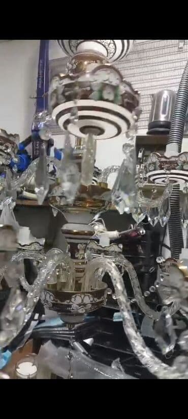 spiral lampa: Çılçıraq, 10 və daha çox lampa, Xrustal — 7