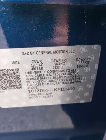 işlənmiş disklər: Chevrolet Malibu: 1.5 l | 2018 il 170000 km Sedan — 2