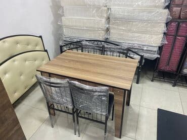 stol stul sumqayit: Yeni, Açılmayan, Dördbucaq masa, 4 stul — 2