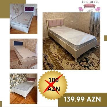 Çarpayılar: Yeni, Təknəfərlik çarpayı, Bazasız, Matras ilə, Siyirməsiz, Azərbaycan — 1