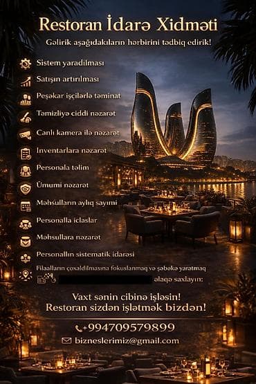 aşbaz koməycisi: Restoran Idarə Xədməti: Gəlirik aşağdakıların hərbirini tədbiq edirik! — 1