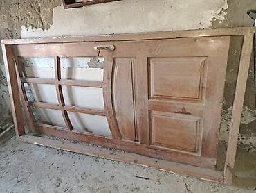 Taxta giriş qapısı komplekti - Material: tam ağac (taxta karkas və