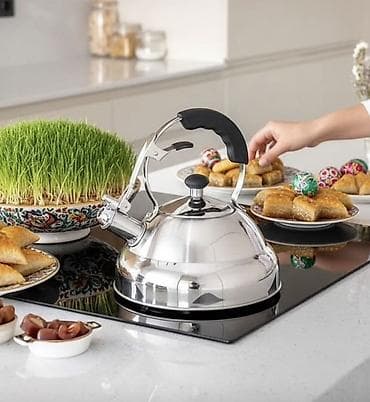 Parıldayan paslanmayan poladdan çaydan - Material: yüksək keyfiyyətli — 1