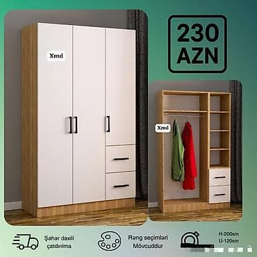 suvenir pul: Geyim şkafları və komod dəsti - Model 1: 3 qapılı şkaf, xaricdən — 3