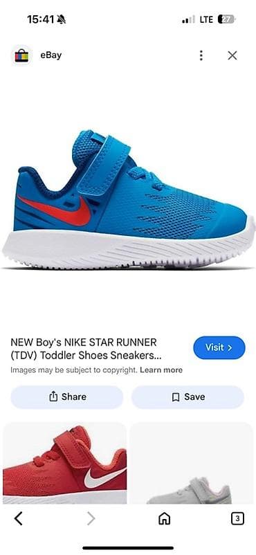 Donlar: Istifade olunmis Nike Star Runner (TDV) uşaq idman ayaqqabısı Olcu 21 — 1