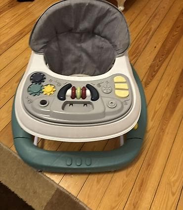 Uşaq gəzdirəni / yürüteç - Rəng: ağ-boz konsol, göy-yaşıl baza, boz