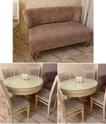 ✔️600 man(28 may). Mətbəx üçün divan+ 4 oturacaqli yumru masa dəsti