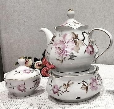 dem: Çay dəsti, rəng - Ağ, Farfor, 6 nəfərlik, Almaniya — 2