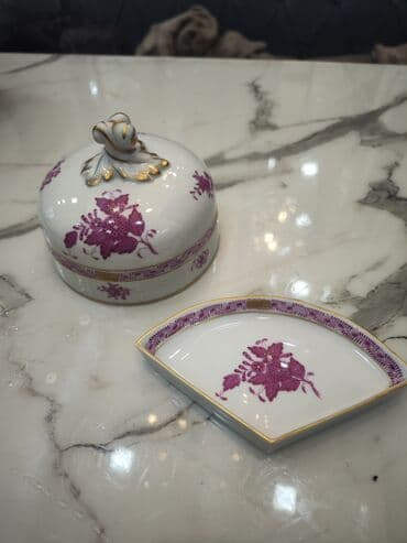 qədmi qablar: Qədimi Herend ehtiyat hissələri Farfor yağ qabı qapağı 200 Cərəz — 1