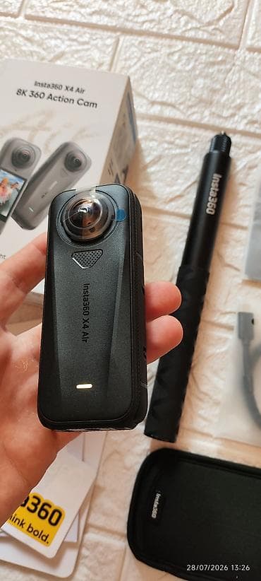 Videokameralar: Insta360 X4 Air - Standard Bundle with selfie stick. İdeal vəziyyətdə! — 3