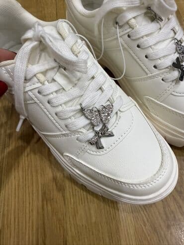 женские кеды на платформе: Zara, Ölçü: 36, rəng - Ağ, Yeni — 3