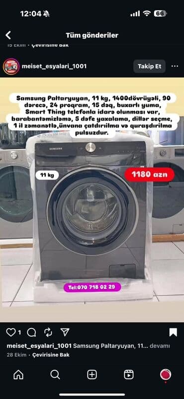 samsun a25: Paltaryuyan maşın 8 kq, Yeni, Pulsuz çatdırılma — 7