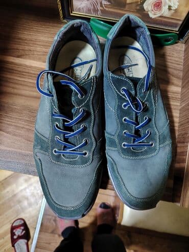 Botinkalar: Mavi rəngli kişi gündəlik ayaqqabısı .Natura nubuk - Material: yumşaq — 2