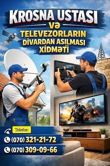 Krosnu ustası və televizorların divardan asılması xidməti - Peyk