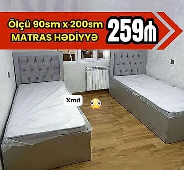Yataq otağı və iş otağı üçün mebel dəsti - Tək nəfərlik çarpayı: ölçü