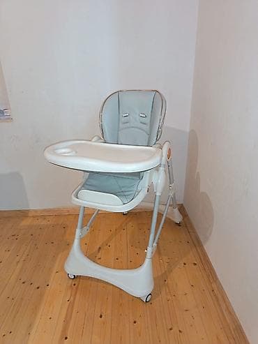 Yemək masaları, oturacaqları: Uşaq yemək stulu - Rəng: açıq boz/ağ - Hündürlüyü tənzimlənən — 2