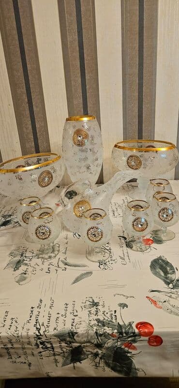 milli sufre: Şüşə serviz dəsti - Material: qalın şüşə - Rəng və bəzək: buzlu (mat) — 3