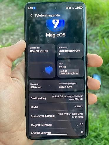 huawei p30 lite ekran: Honor X9b, 256 GB, rəng - Qara, Barmaq izi — 4