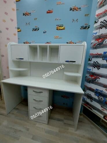 детская парта со стульчиком: Для девочки и мальчика, Новый, С выдвижными ящиками, Письменный стол, Без стульев — 8