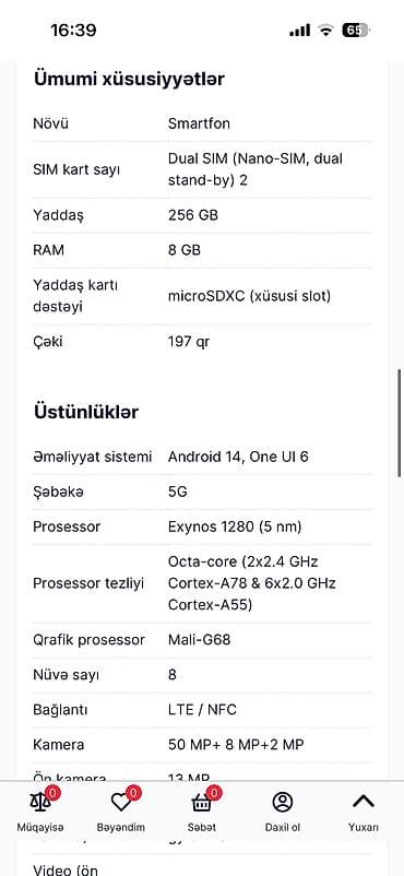 mini bar: Samsung Galaxy A25, rəng - Ağ — 2