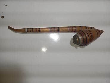 Taxta naxışlı tütün çubuğu (şəpki tipli pipo) - Material: cilalanmış