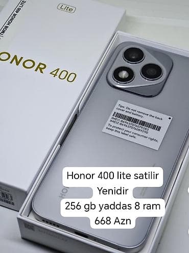 telefon kablolari: Honor 400 Lite, 256 GB, rəng - Gümüşü — 1