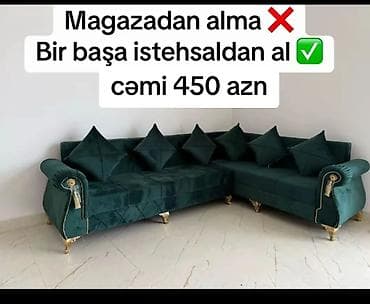 Künc divan, Yeni, Açılmayan, Vеlur parça, Pulsuz çatdırılma